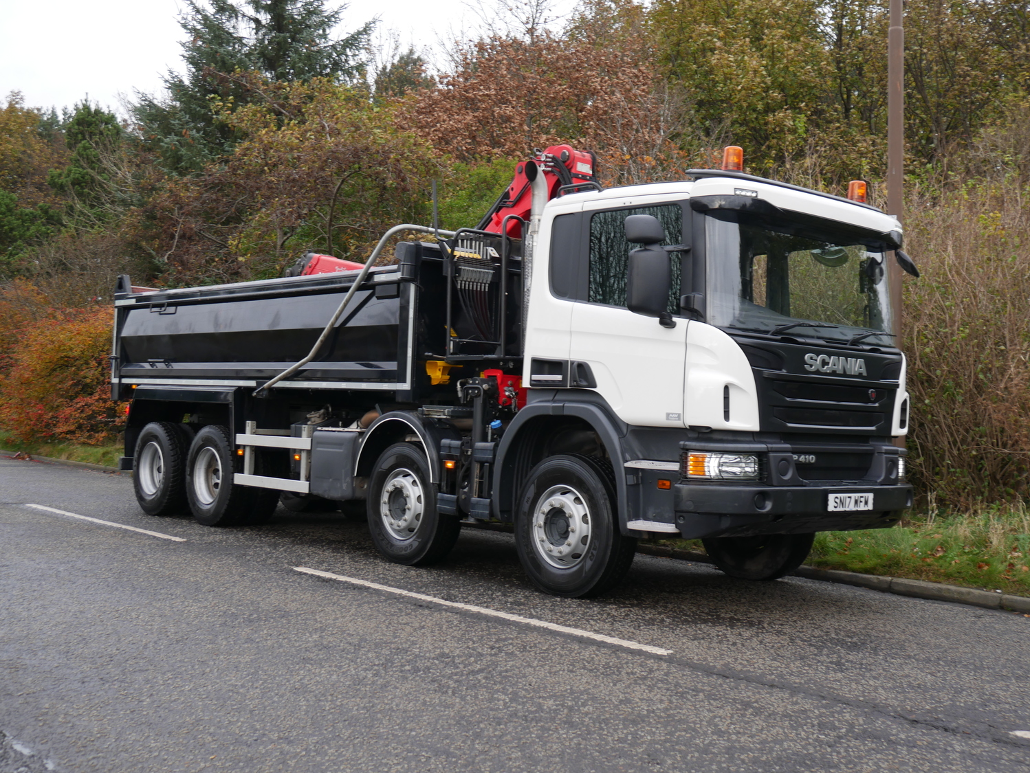 Scania P410 Tipper Grab With Palfinger Epsilon Crane Truck ...